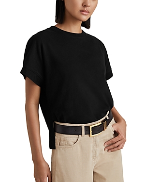 Shop Reiss Lois Dolman Sleeve Top In Black