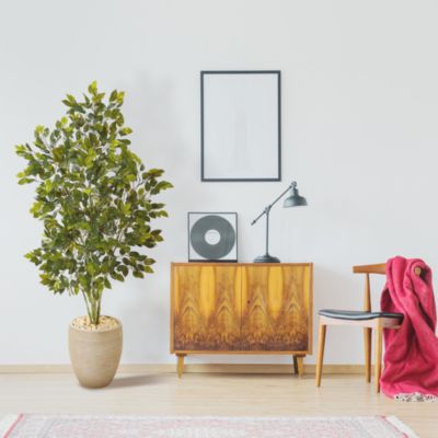 53in. Ficus Artificial Tree in Sand Colored Planter
