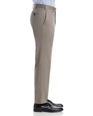 Slim Fit Flat Front Wool Trousers