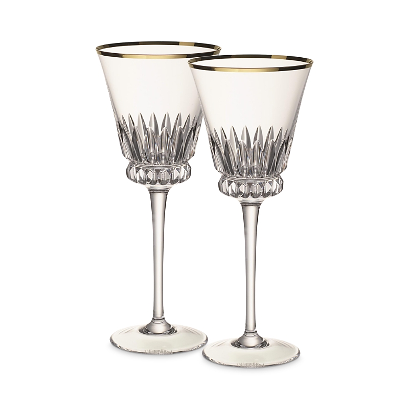 Villeroy & Boch Grand Royal White Wine Glass, Set Of 2 In Gold