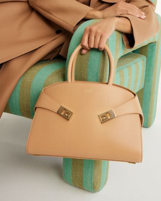 Small Hug Leather Top Handle Bag