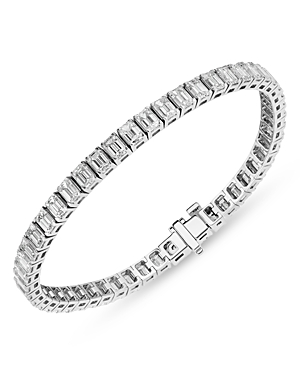 Bloomingdale's Diamond Emerald-cut Bracelet In 14k White Gold, 11.35 Ct. T.w.