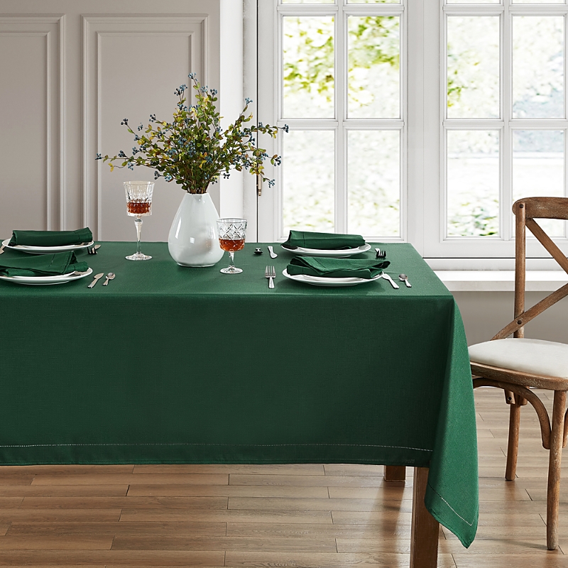 Elrene Home Fashions Alison Hemstitch Tablecloth, 60 X 84 In Green