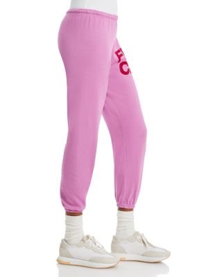 Cotton Logo Sweatpants in Pink Lips Cherry