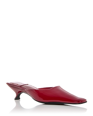 Shop Jeffrey Campbell Women's Esmerelda Kitten Heel Mules In Cherry Red Patentt