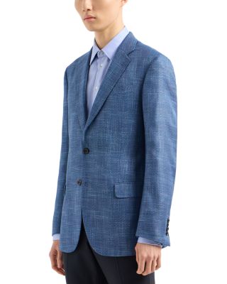 Emporio Armani Tonal Glen Plaid Single Breasted Suit Jacket