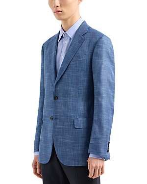 Emporio Armani Tonal Glen Plaid Single Breasted Suit Jacket