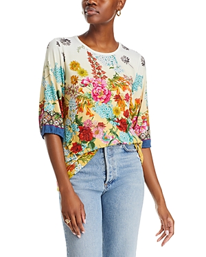 Shop Johnny Was Floral Print Top In Multi