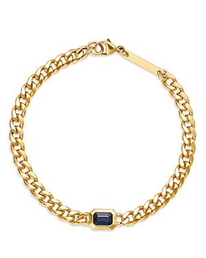 Zoe Chicco 14K Yellow Gold Sapphire Curb Chain Bracelet