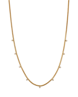Zoe Chicco 14K Yellow Gold Shaky Diamond Box Chain Necklace, 16