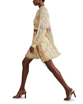 REISS - Lyla Buttercup Print Wrap Top & Lyla Buttercup Print Mini Skirt