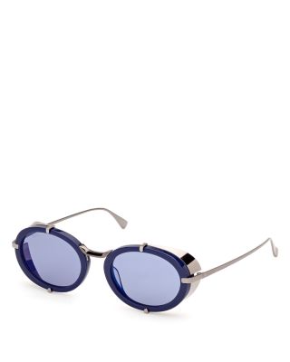 Max Mara - Selma Mirrored Round Sunglasses, 51mm