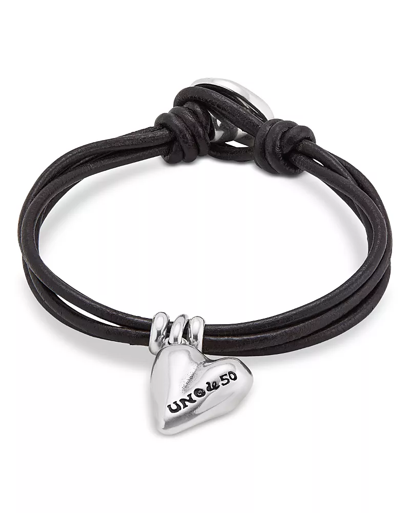 UNOde50 Leather Twine Heart Bracelet