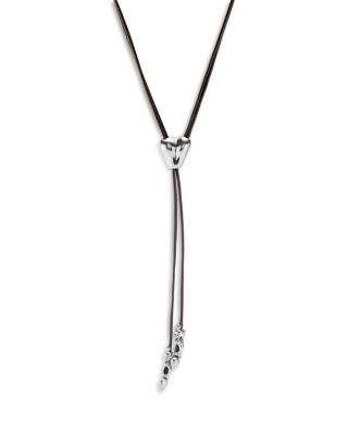 Uno de 50 Love Leather Heart Lariat Necklace, 37.4-41.3