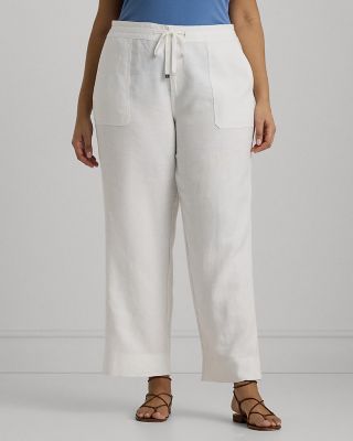 Plus Linen Drawcord Pants