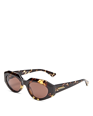 Bottega Veneta Geometric Sunglasses, 52mm In Brown