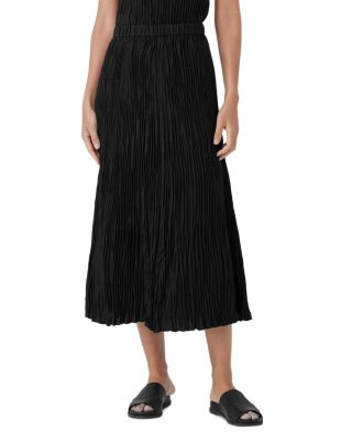 Eileen Fisher Crinkle Silk Midi Skirt | Bloomingdale's