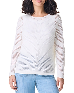 Shop Nic + Zoe Nic+zoe Pointelle Knit Long Sleeve Sweater In Classic Cream