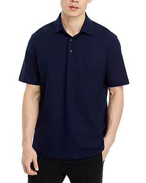 Herno Knit Polo Shirt In Navy