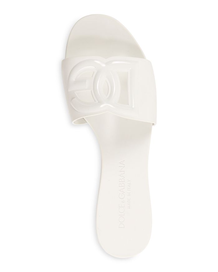Dolce & Gabbana Black Flats With Cut-out Band And Dg Logo In White