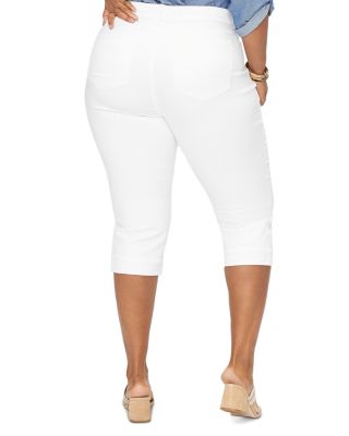 Marilyn High Rise Straight Cropped Jeans in Optic White