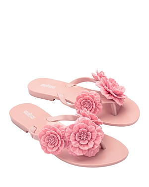 Melissa Women's Springad Floral Thong Flip Flop Sandals In Pink