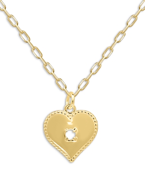 Heart Cubic Zirconia Necklace on Paperclip Chain, 16 - 100% Exclusive