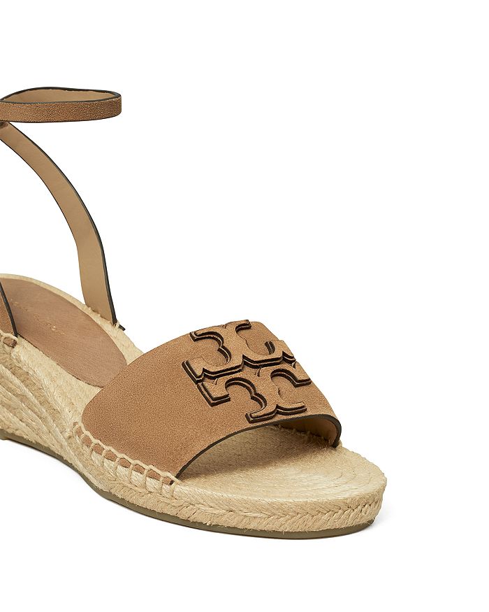 Tory Burch Ines Ankle Strap Espadrille Platform Wedge Sandal In Noisette
