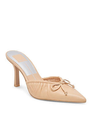 Shop Dolce Vita Women's Kairi Slip On Pointed Toe Bow High Heel Pumps In French Vanilla Leather