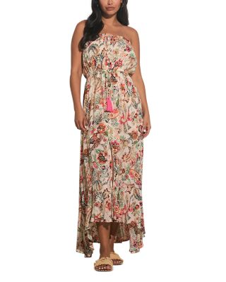 Elan Strapless Printed Maxi Dress