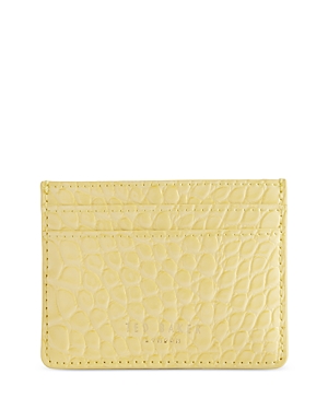 Ted Baker Imitation Croc Card Holder In Yellow