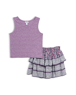Shop Splendid Girls' Festival Tank Top & Skirt Set - Little Kid In Thistle Multi