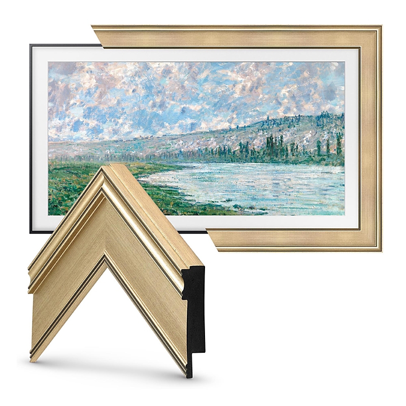 Deco Tv Frames 32 Frame For Samsung The Frame Tv 2021-2024 In Champagne Gold