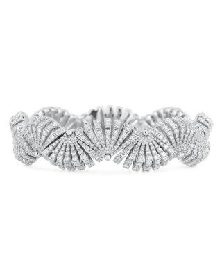 Miseno Jewelry 18K White Gold Raggi Diamond Pave Bracelet