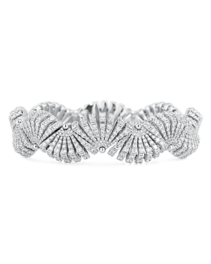 Miseno Jewelry 18k White Gold Raggi Diamond Pave Bracelet In Metallic