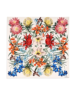 Echo Blooms Of Oceana Silk Scarf In White Sand