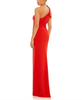 Bow One Shoulder Evening Gown