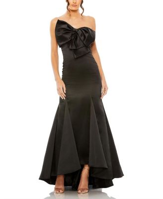 Mac Duggal Statement Bow Strapless Mermaid Gown