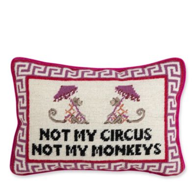 Not My Circus Needlepoint Decorative Throw Pillow