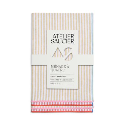 ATELIER SAUCIER - Carnival Stripe Napkins, Set of 4