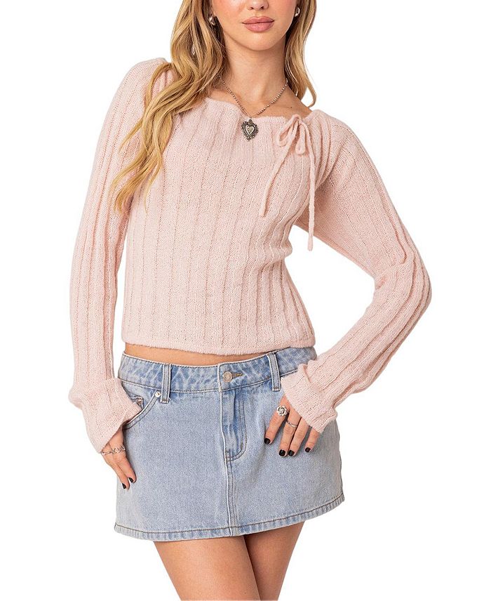 Edikted Emmy Open Back Knit Top Bloomingdale's