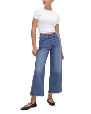 Good Waist High Rise Wide Leg Jeans in Indigo 338