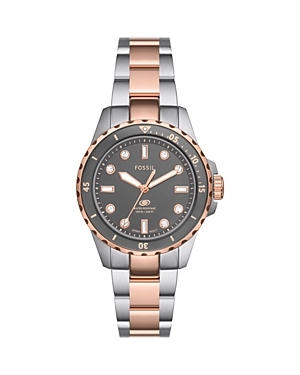 Shop Fossil Blue Dive Watch, 36mm In Gray/two-tone