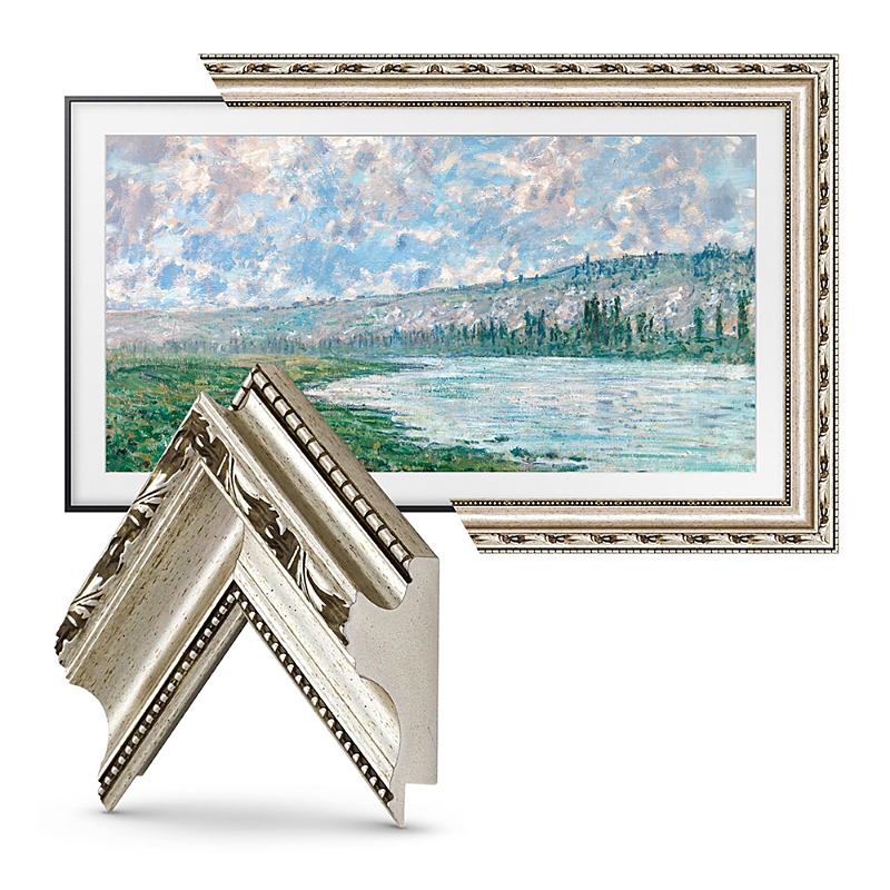 Deco Tv Frames 32 Frame For Samsung The Frame Tv 2021-2024 In Ornate Silver