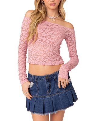Edikted - Carolina Off Shoulder Sheer Lace Top