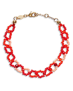 Anni Lu Tattoo Color Beaded Bracelet In Red