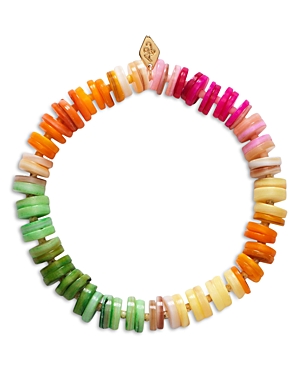 Fantasy Multicolor Flat Bead Stretch Bracelet
