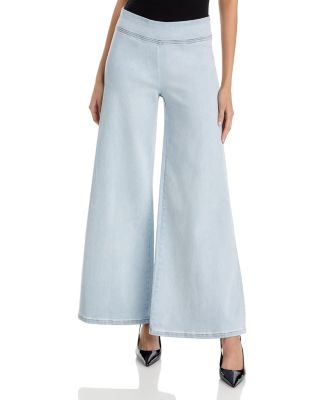 AQUA - Wide Leg Pull On Jeans in Light Wash - Exclusive