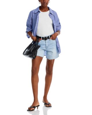 High Rise Denim Cutoff Shorts