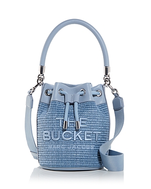 Shop Marc Jacobs The Woven Bucket Bag In Pale Blue